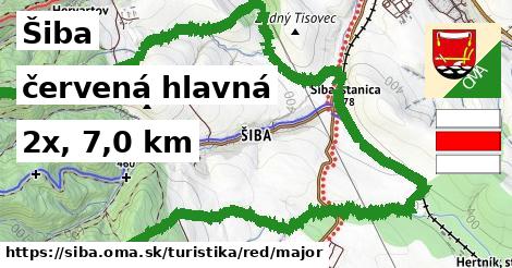 Šiba Turistické trasy červená hlavná