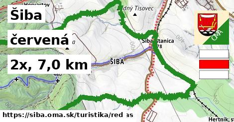 Šiba Turistické trasy červená 