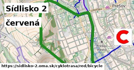 Sídlisko 2 Cyklotrasy červená bicycle