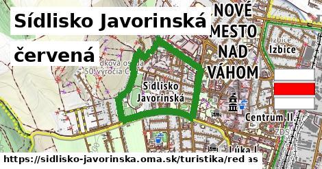 Sídlisko Javorinská Turistické trasy červená 