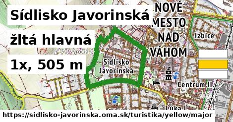 Sídlisko Javorinská Turistické trasy žltá hlavná