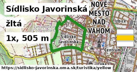 Sídlisko Javorinská Turistické trasy žltá 