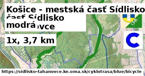 Košice - mestská časť Sídlisko Ťahanovce Cyklotrasy modrá bicycle