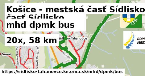 Košice - mestská časť Sídlisko Ťahanovce Doprava dpmk bus