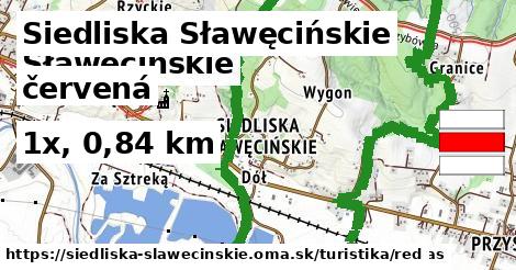 Siedliska Sławęcińskie Turistické trasy červená 