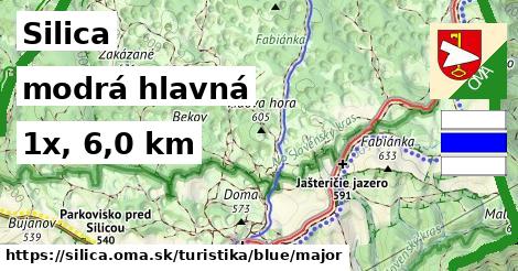 Silica Turistické trasy modrá hlavná