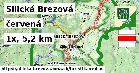 Silická Brezová Turistické trasy červená 