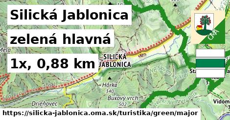 Silická Jablonica Turistické trasy zelená hlavná