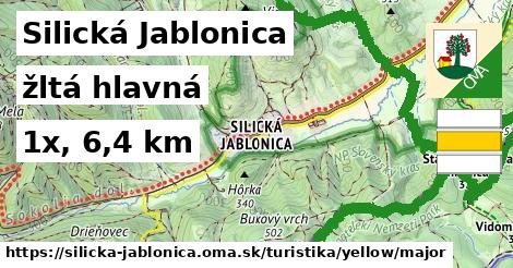 Silická Jablonica Turistické trasy žltá hlavná