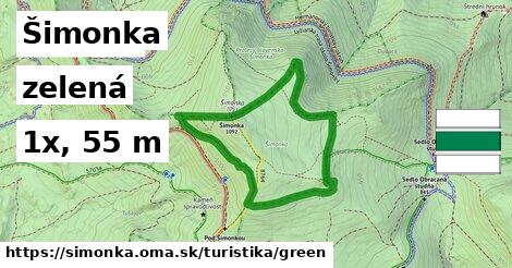Šimonka Turistické trasy zelená 