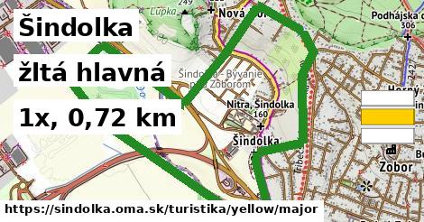 Šindolka Turistické trasy žltá hlavná