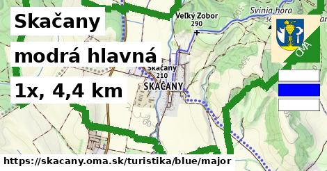 Skačany Turistické trasy modrá hlavná