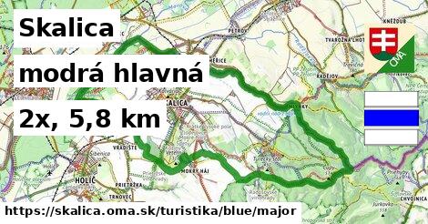 Skalica Turistické trasy modrá hlavná
