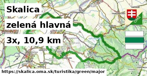 Skalica Turistické trasy zelená hlavná