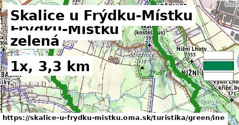 Skalice u Frýdku-Místku Turistické trasy zelená iná
