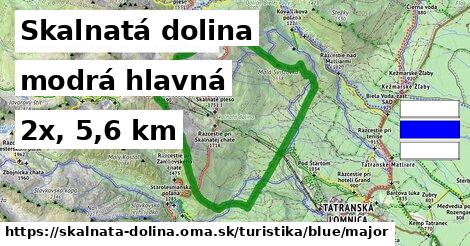 Skalnatá dolina Turistické trasy modrá hlavná