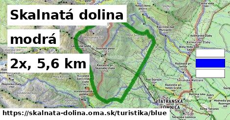 Skalnatá dolina Turistické trasy modrá 