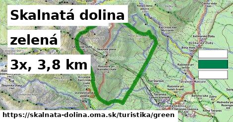 Skalnatá dolina Turistické trasy zelená 
