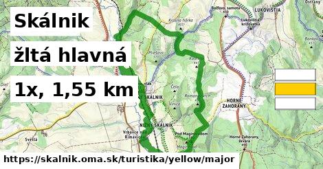 Skálnik Turistické trasy žltá hlavná