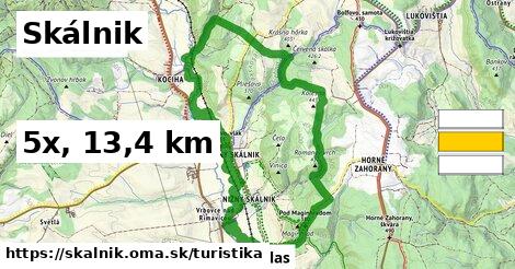 Skálnik Turistické trasy  