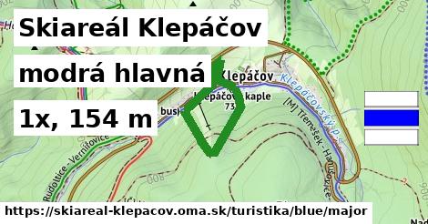 Skiareál Klepáčov Turistické trasy modrá hlavná