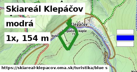 Skiareál Klepáčov Turistické trasy modrá 