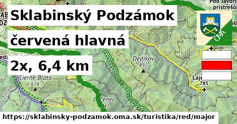 Sklabinský Podzámok Turistické trasy červená hlavná