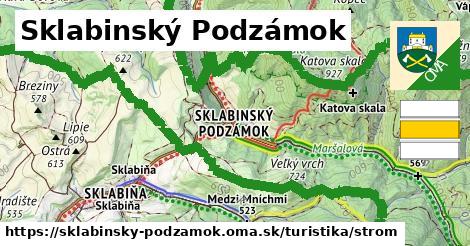 Sklabinský Podzámok Turistické trasy strom 