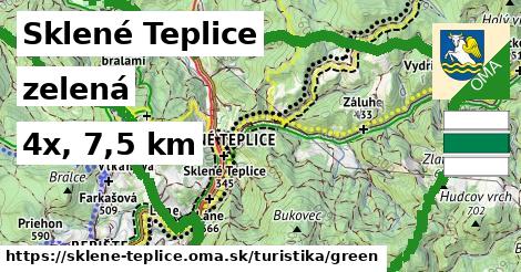 Sklené Teplice Turistické trasy zelená 