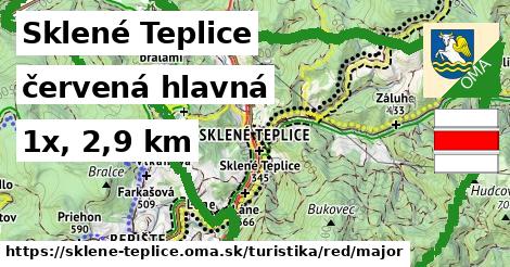Sklené Teplice Turistické trasy červená hlavná
