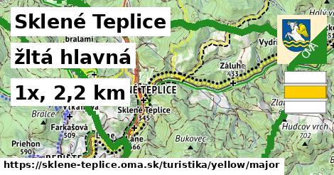 Sklené Teplice Turistické trasy žltá hlavná