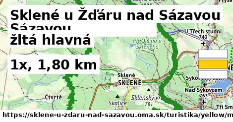 Sklené u Žďáru nad Sázavou Turistické trasy žltá hlavná