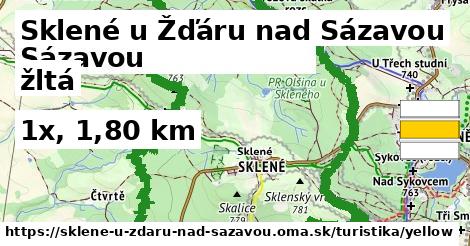 Sklené u Žďáru nad Sázavou Turistické trasy žltá 