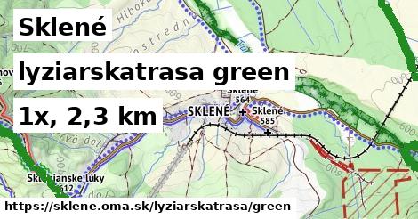 Sklené Lyžiarske trasy zelená 