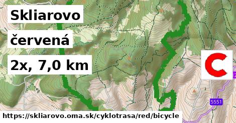 Skliarovo Cyklotrasy červená bicycle