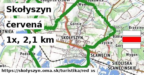 Skołyszyn Turistické trasy červená 