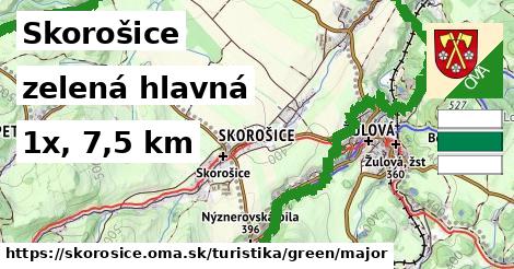 Skorošice Turistické trasy zelená hlavná