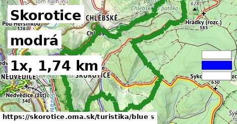 Skorotice Turistické trasy modrá 