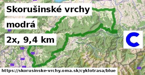 Skorušinské vrchy Cyklotrasy modrá 