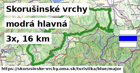 Skorušinské vrchy Turistické trasy modrá hlavná