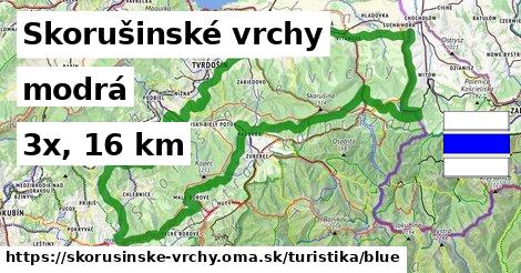 Skorušinské vrchy Turistické trasy modrá 