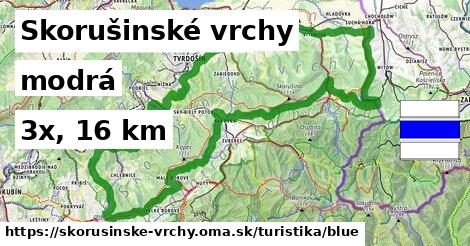 Skorušinské vrchy Turistické trasy modrá 