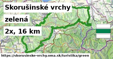 Skorušinské vrchy Turistické trasy zelená 