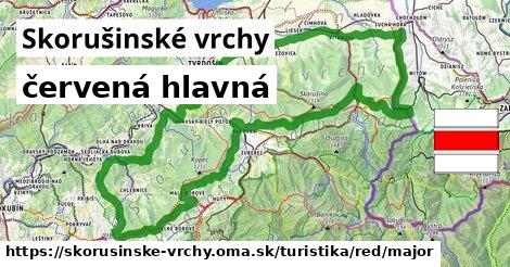 Skorušinské vrchy Turistické trasy červená hlavná