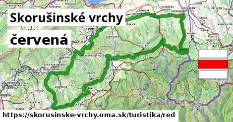 Skorušinské vrchy Turistické trasy červená 