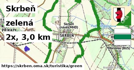Skrbeň Turistické trasy zelená 