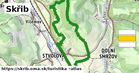 Skřib Turistické trasy  