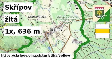 Skřípov Turistické trasy žltá 