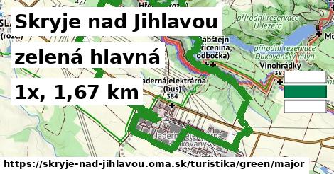 Skryje nad Jihlavou Turistické trasy zelená hlavná