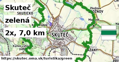 Skuteč Turistické trasy zelená 